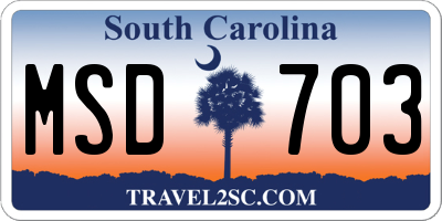 SC license plate MSD703