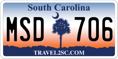SC license plate MSD706