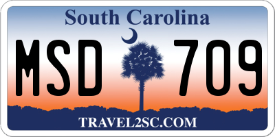 SC license plate MSD709