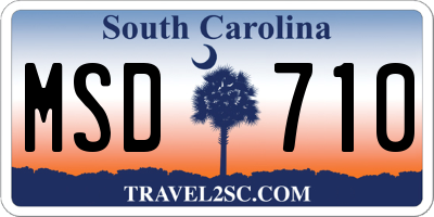 SC license plate MSD710