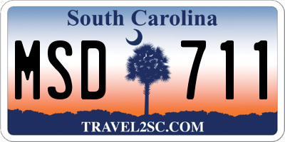SC license plate MSD711