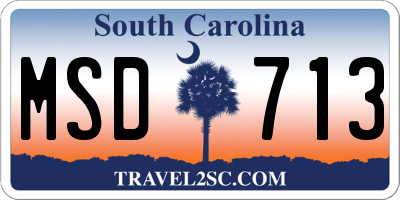 SC license plate MSD713