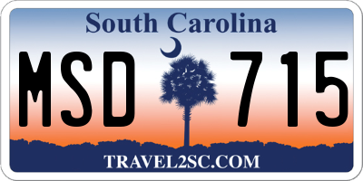 SC license plate MSD715