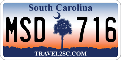 SC license plate MSD716
