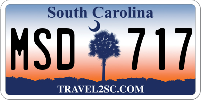 SC license plate MSD717