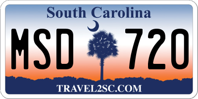 SC license plate MSD720