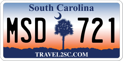 SC license plate MSD721