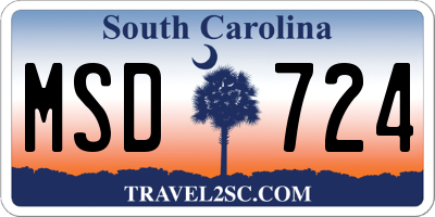 SC license plate MSD724