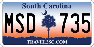 SC license plate MSD735