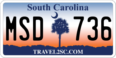 SC license plate MSD736