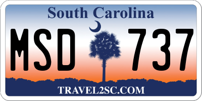 SC license plate MSD737