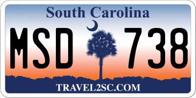SC license plate MSD738