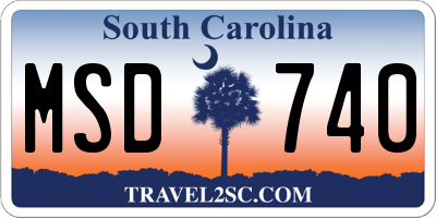 SC license plate MSD740