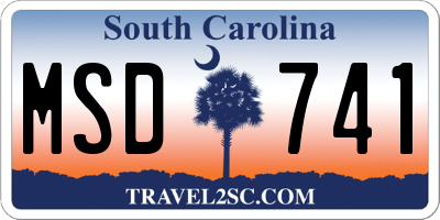 SC license plate MSD741
