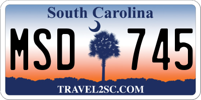 SC license plate MSD745