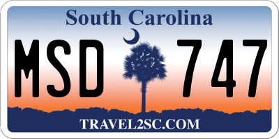 SC license plate MSD747