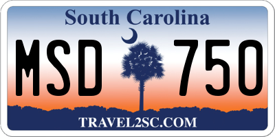 SC license plate MSD750