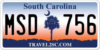 SC license plate MSD756