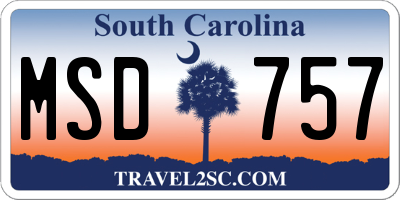 SC license plate MSD757