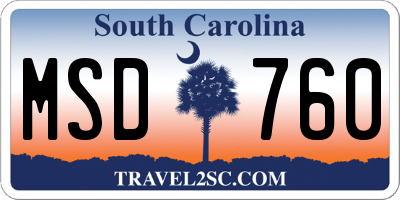 SC license plate MSD760
