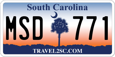 SC license plate MSD771
