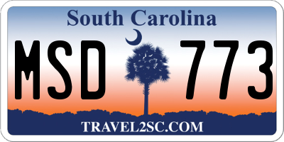 SC license plate MSD773