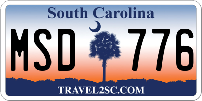 SC license plate MSD776