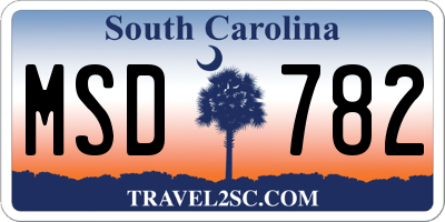 SC license plate MSD782