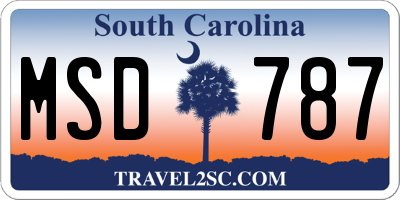 SC license plate MSD787