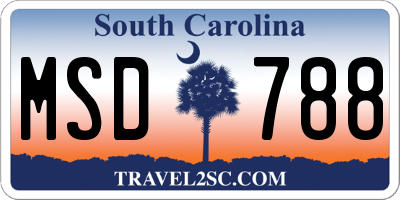 SC license plate MSD788