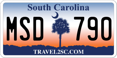 SC license plate MSD790