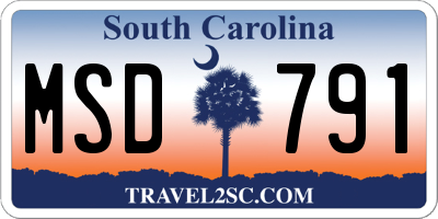 SC license plate MSD791