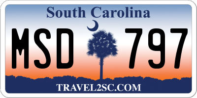 SC license plate MSD797