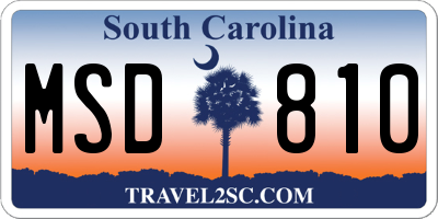 SC license plate MSD810