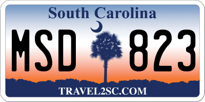 SC license plate MSD823