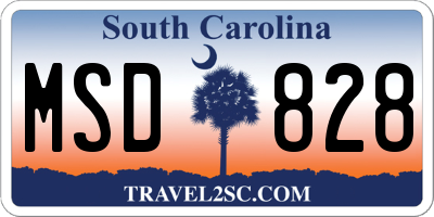 SC license plate MSD828