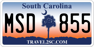 SC license plate MSD855