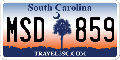 SC license plate MSD859