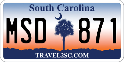 SC license plate MSD871
