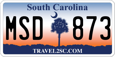 SC license plate MSD873