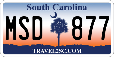 SC license plate MSD877