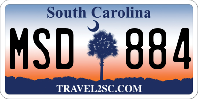 SC license plate MSD884