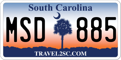 SC license plate MSD885