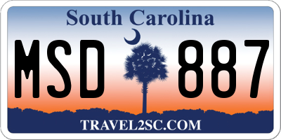 SC license plate MSD887