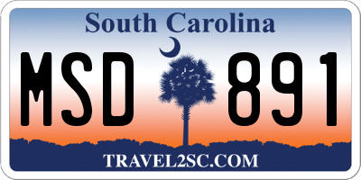 SC license plate MSD891