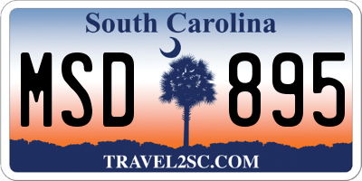 SC license plate MSD895