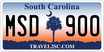 SC license plate MSD900