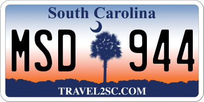 SC license plate MSD944