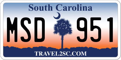 SC license plate MSD951