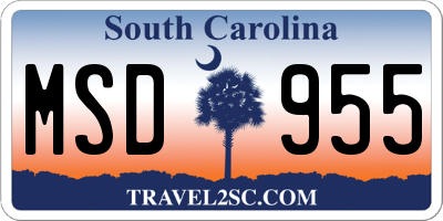 SC license plate MSD955